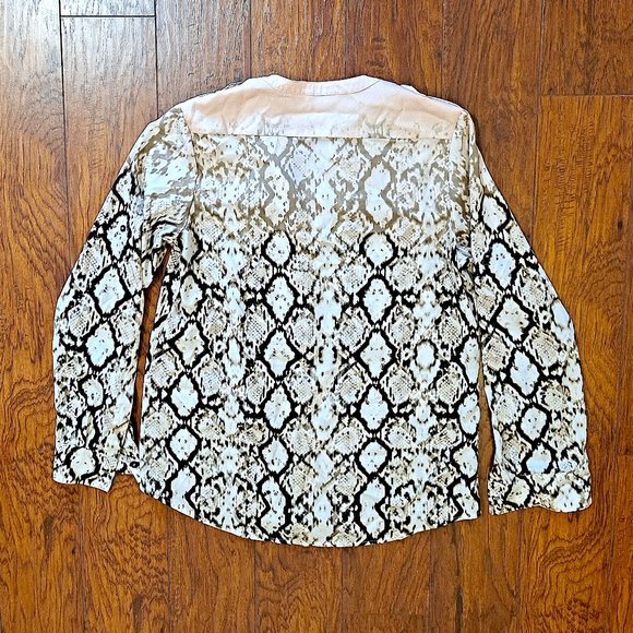 Calvin Klein Pink Ombré Snakeskin Blouse - Size Medium - Picture 2 of 8